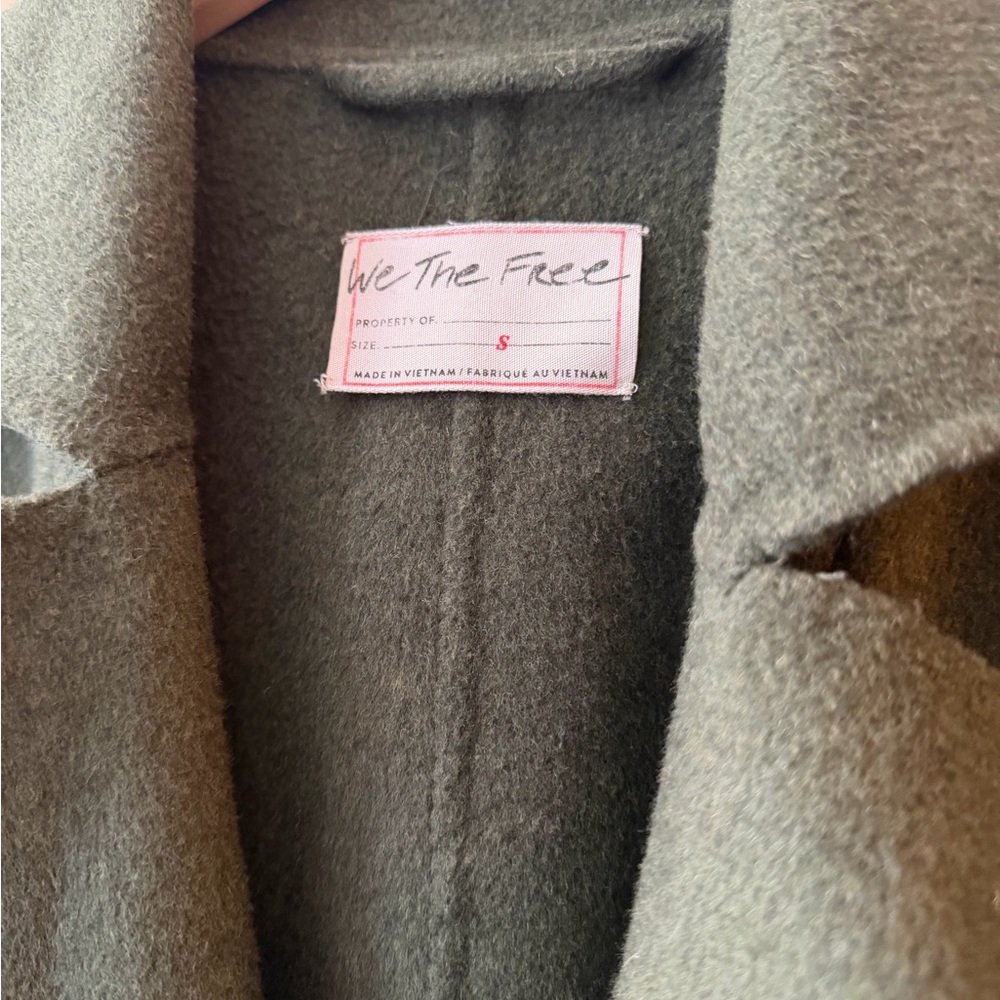 We The Free Olive Green Long Buttoned Down Jacket - Picture 4 of 4